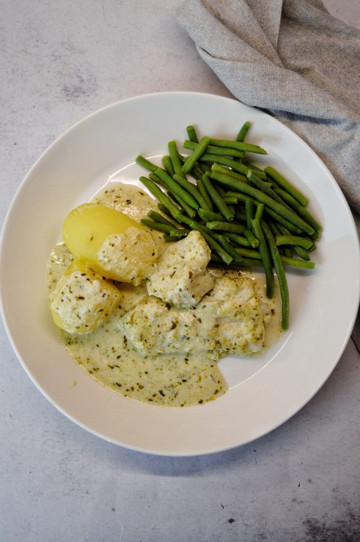 Gratinerad torsk med pesto