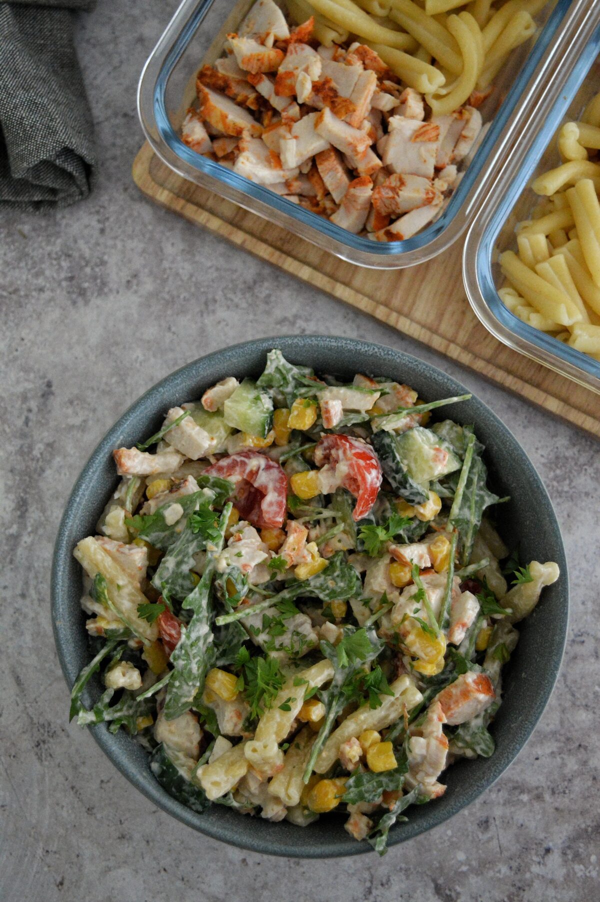 Krämig pastasallad med kyckling