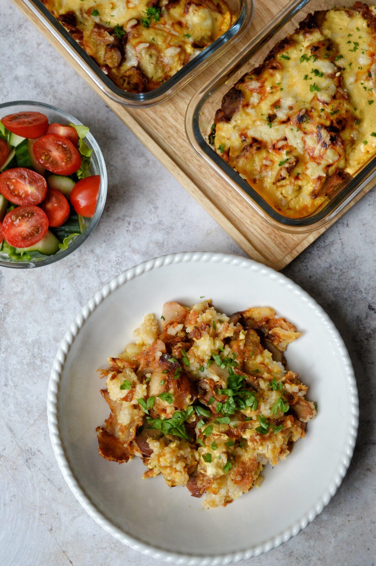 Kycklingkebabgratäng med smak av chili cheese