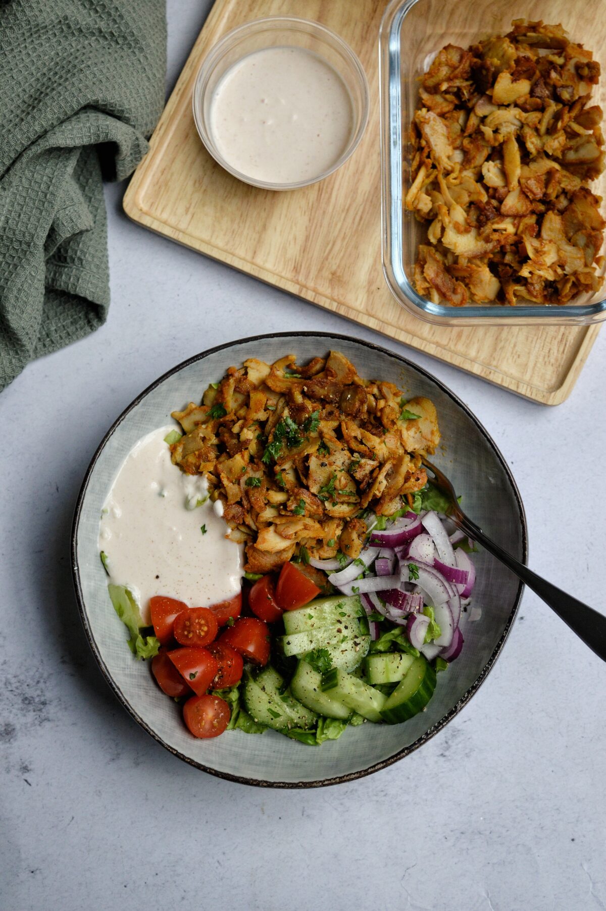 Kycklingkebabsallad