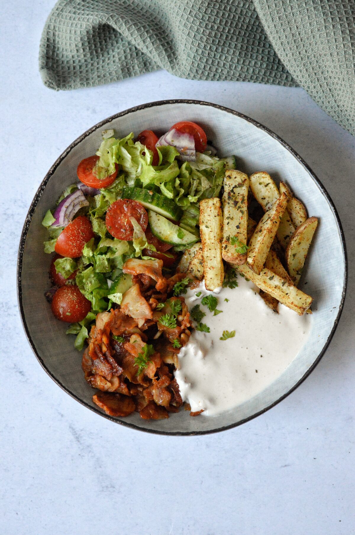 Kycklingkebabtallrik