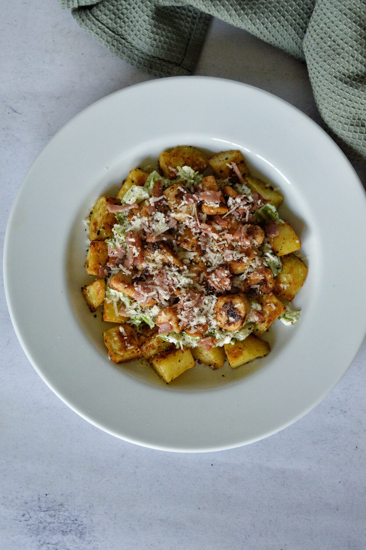 Rostad potatis med ceasartopping